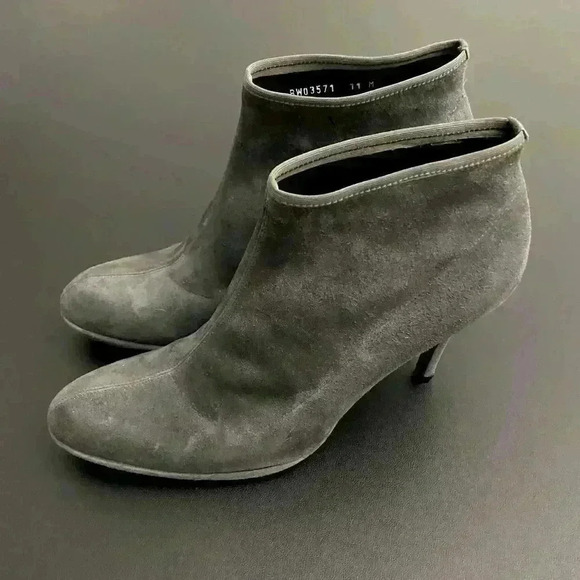 Stuart Weitzman Leather Suede Stretch Sock Booties Office Siren Corpcore - Picture 3 of 9